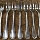Set of 12 silver-plated cake forks from Christofle, Rubans model