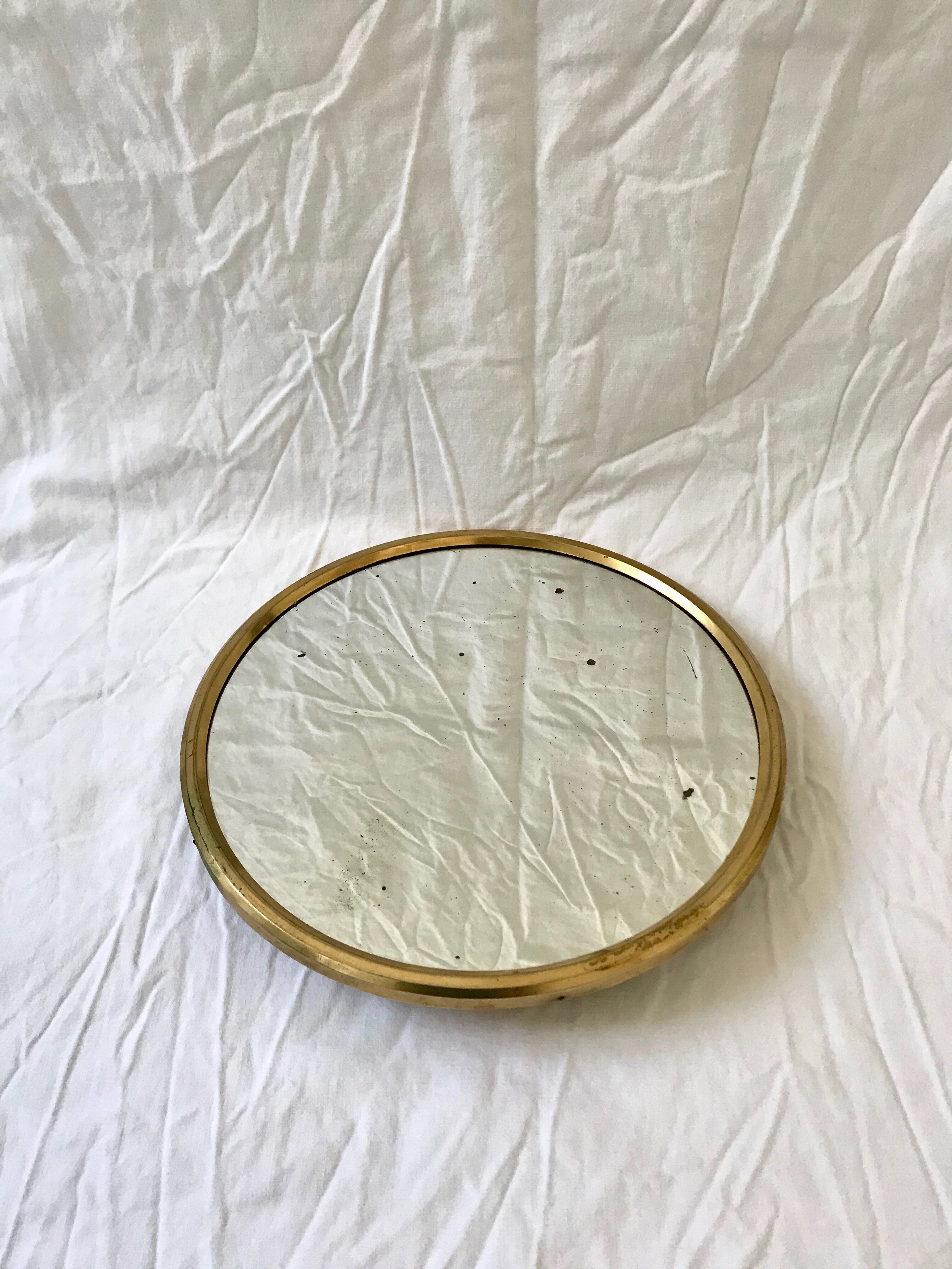 Mirror round brass 50 -  27x27cm