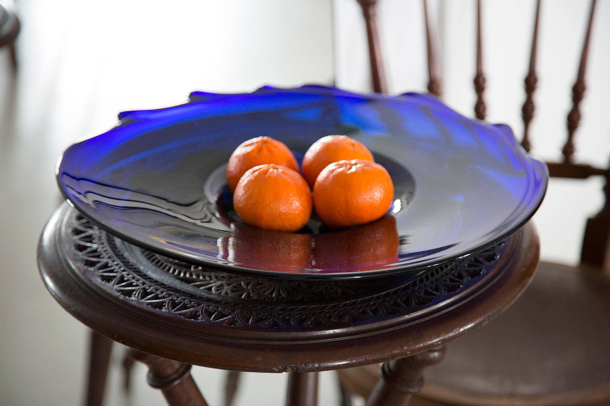 Plat Murano vintage bleue et jaune, Italie, années 1960