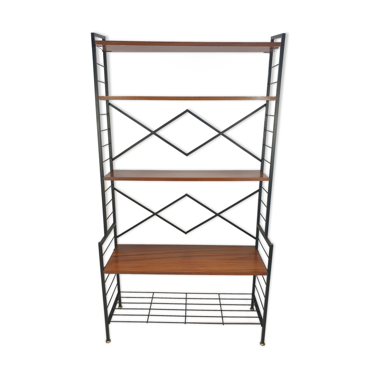 Italian Free Standing Teak Shelving Unit, 1950's