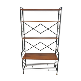 Italian Free Standing Teak Shelving Unit, 1950's