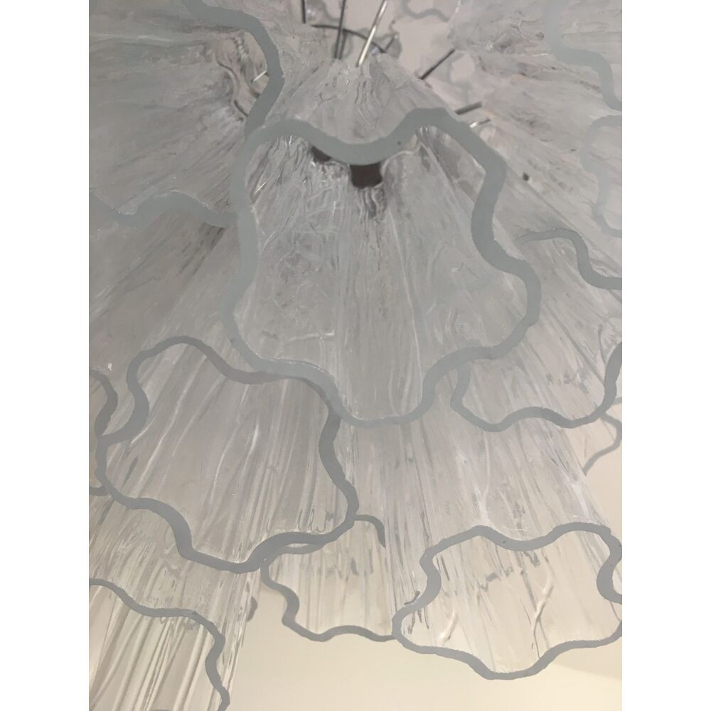 Opalino “tronchi” murano glass chandelier-5l