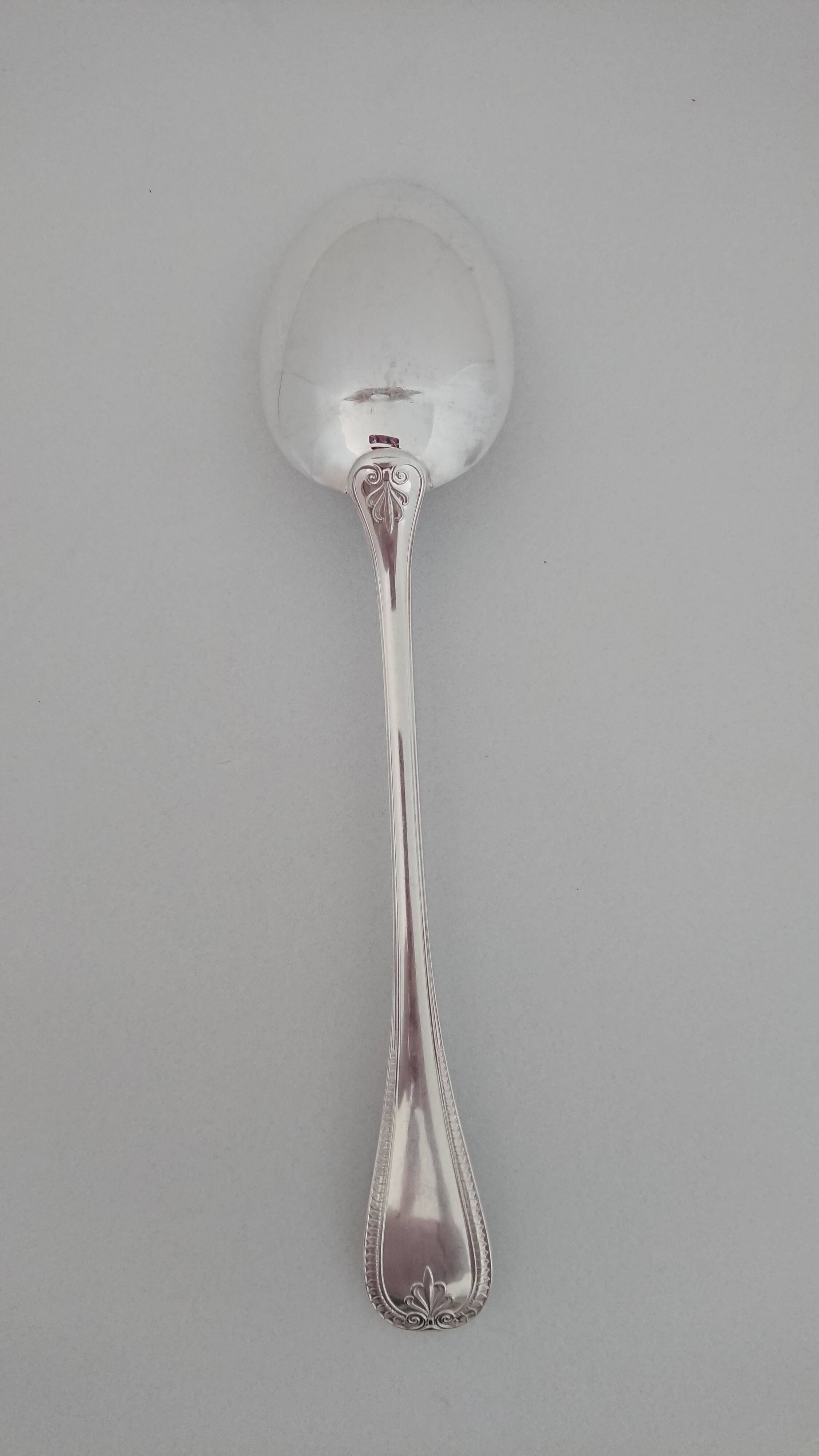 Christofle silver metal serving spoon, malmaison model
