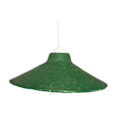Suspension rotin tresse vert