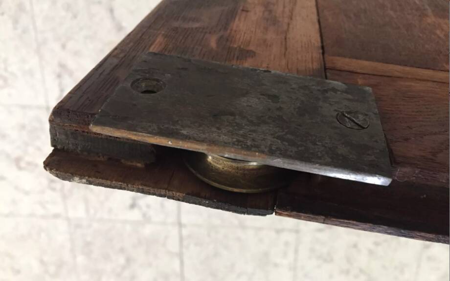 Pair of vintage oak sliding doors