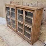 Antique Art Deco glass-fronted sideboard in Burmese teak