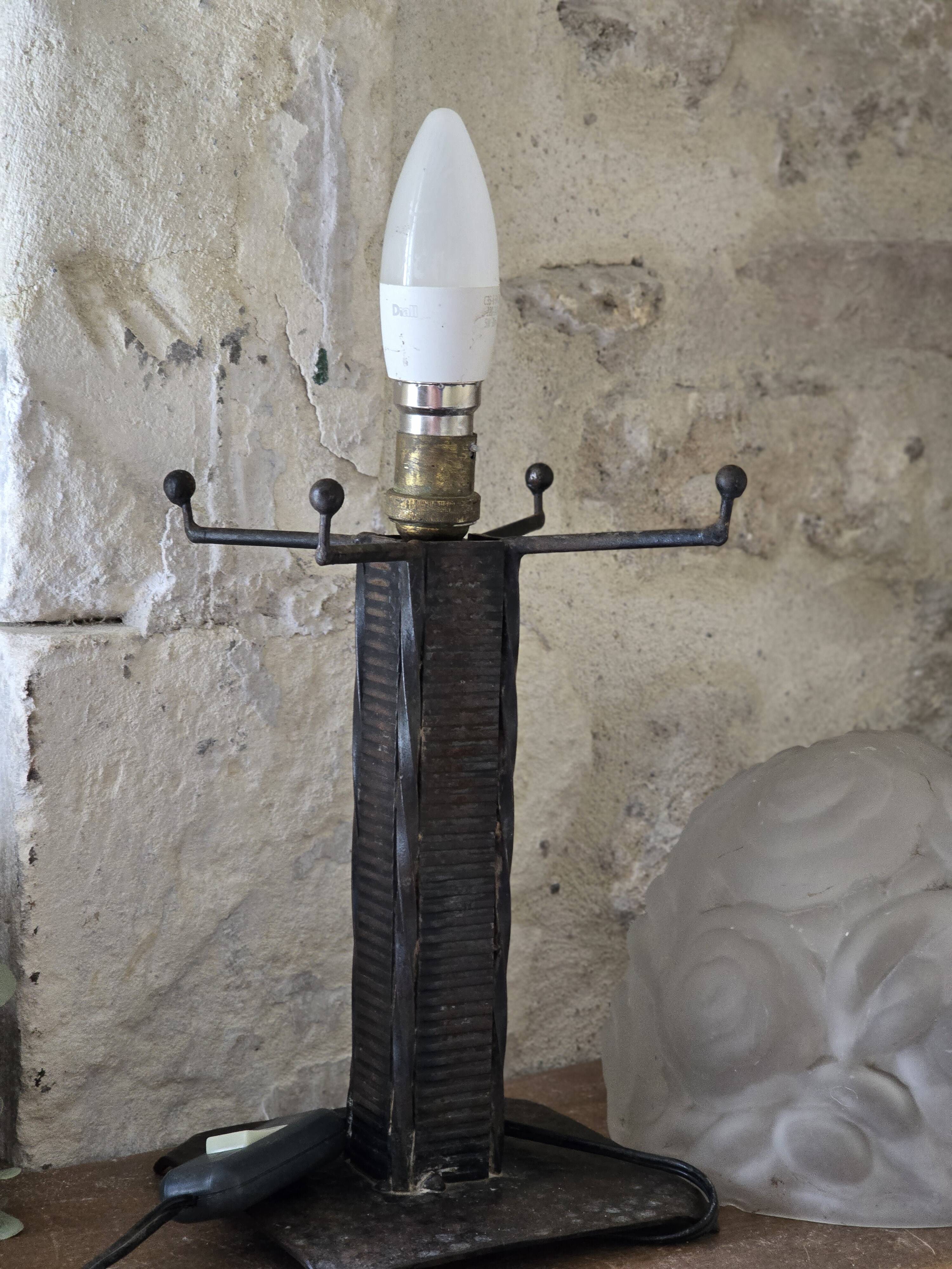 Lampe Art Déco fer forgé 1930