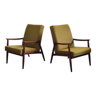 Pair of armchairs Olive Green by Jiri Jiroutek 1960