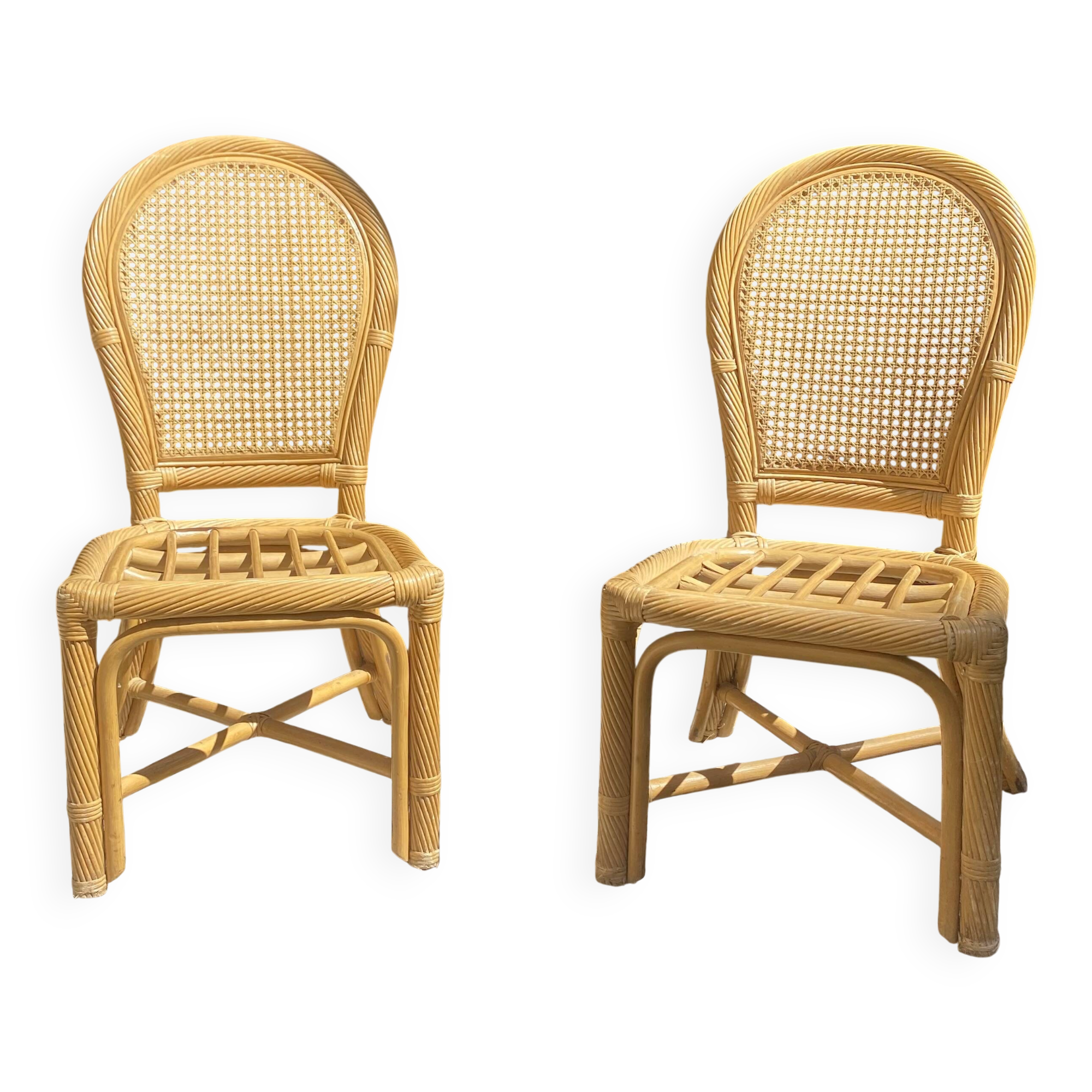 Paire de chaises en rotin