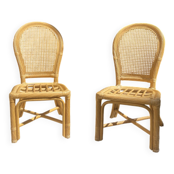 Paire de chaises en rotin