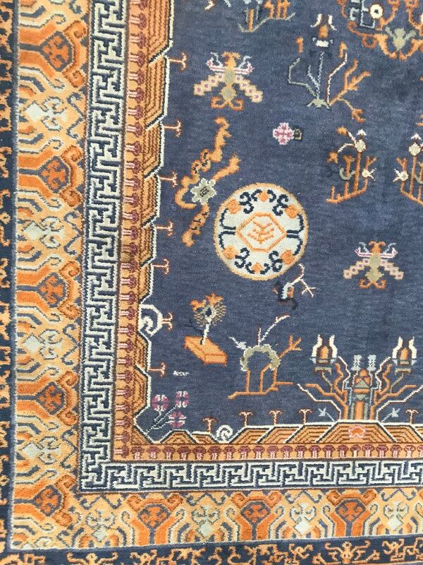Tapis ancien européen motif chinois 192x302 cm