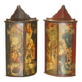 Paire d'armoires d'angle polychromes George I circa 1700