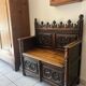 Antique wooden bank chest in Gothic / Neo-Renaissance style