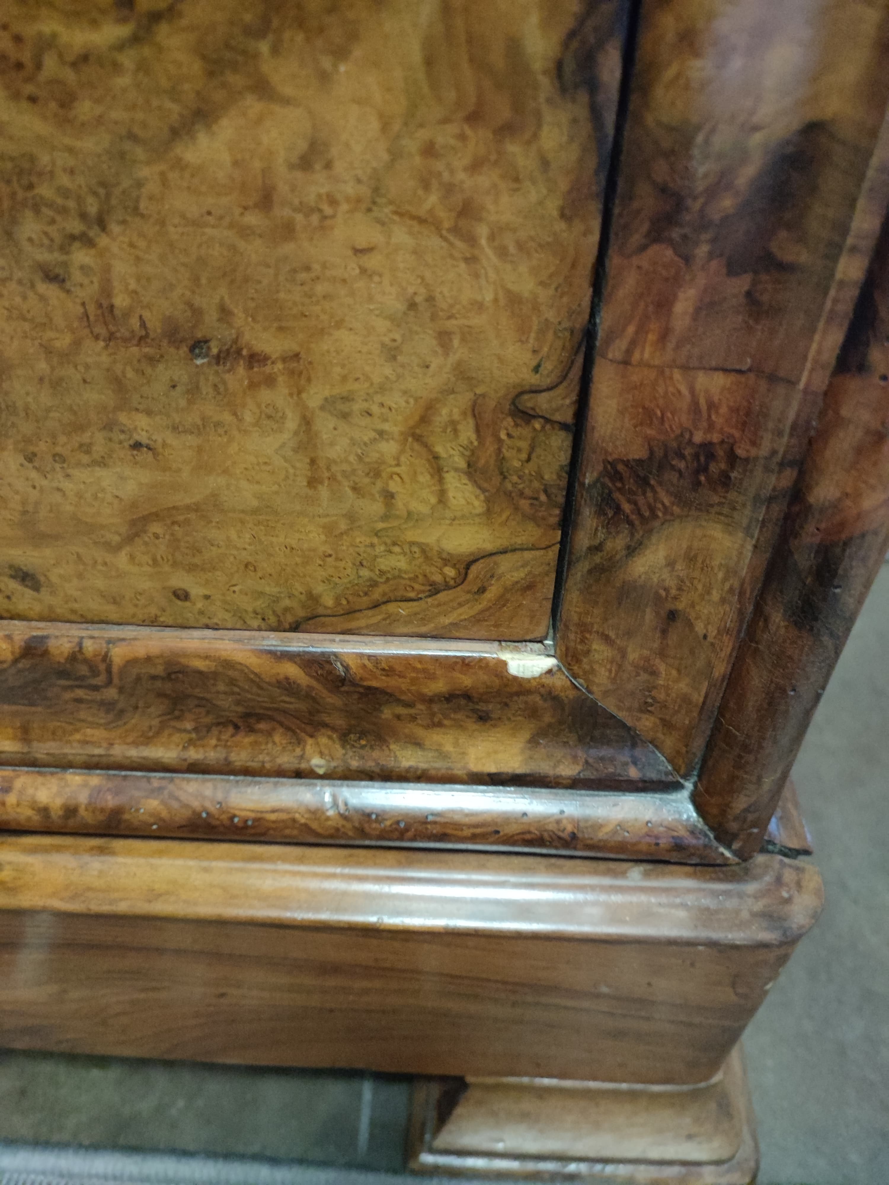 Secretary chest of drawers Louis Philippe in mahogany and marble, mid-nineteenth