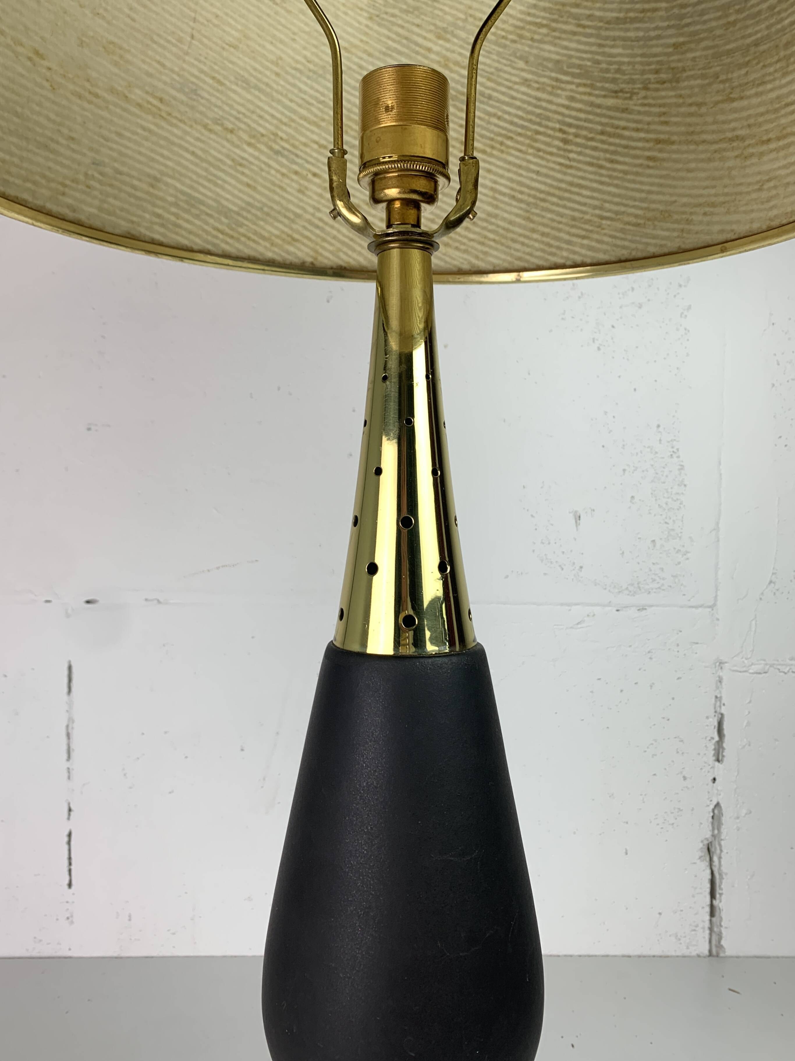 Large midcentury sputnik Stilnovo style brass table lamp, US 1950s