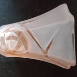 Tulip in bell - pink glass matt clear geometric decoration