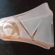 Tulipe en cloche - verre rose mat décor géométrique clair