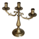 Antique 3-branch candelabra in patinated brass