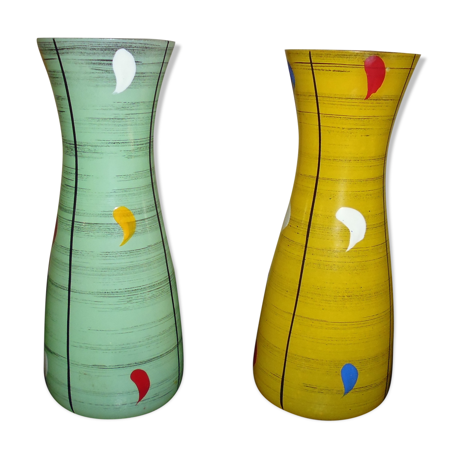 Duo of small vase soliflore vintage from the 50s