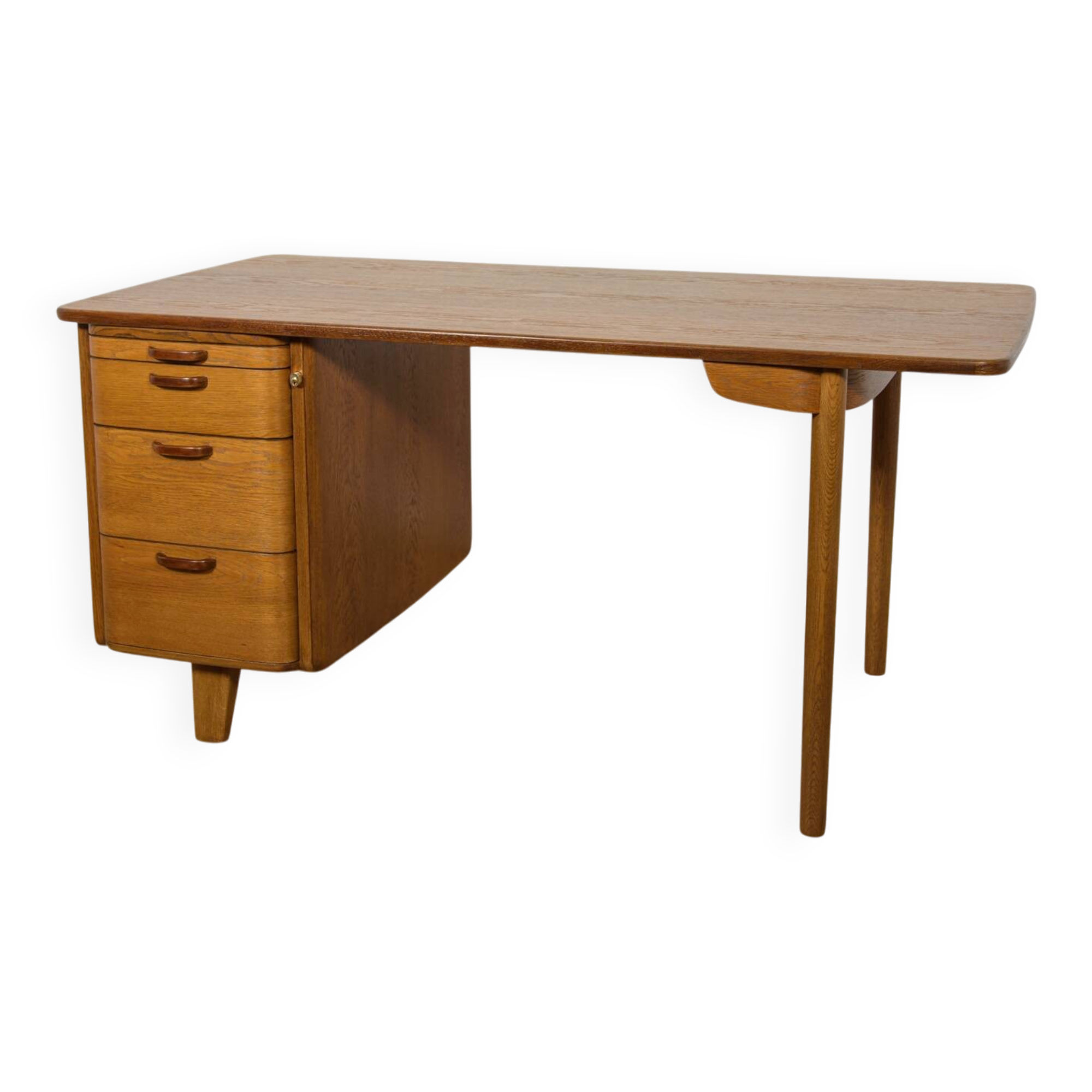 Art Deco Oak Desk by Gunnar Ericsson for Åtvidaberg / Facit AB, Sweden, 1950s