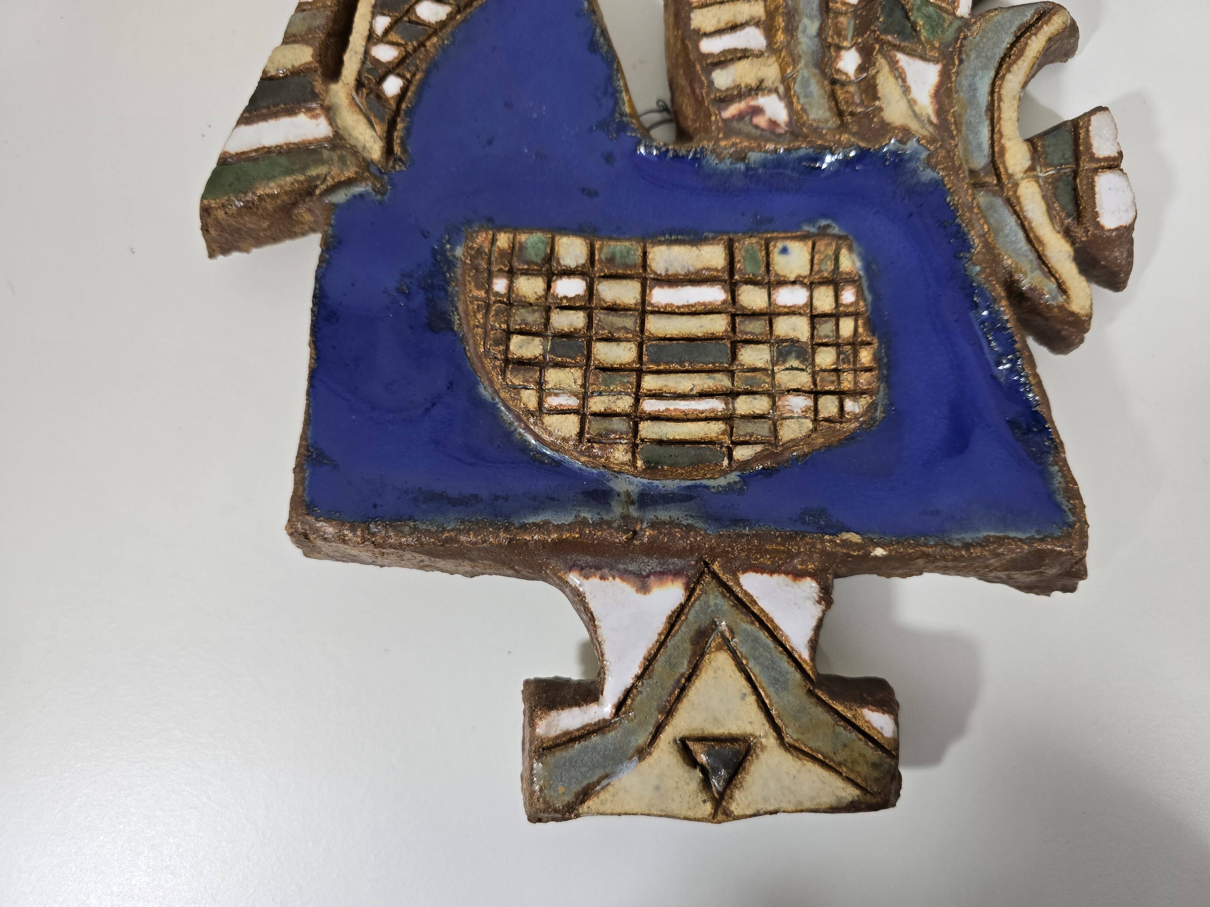 Ceramic wall plaque "Rooster" – Les Argonautes, Vallauris, 1960s