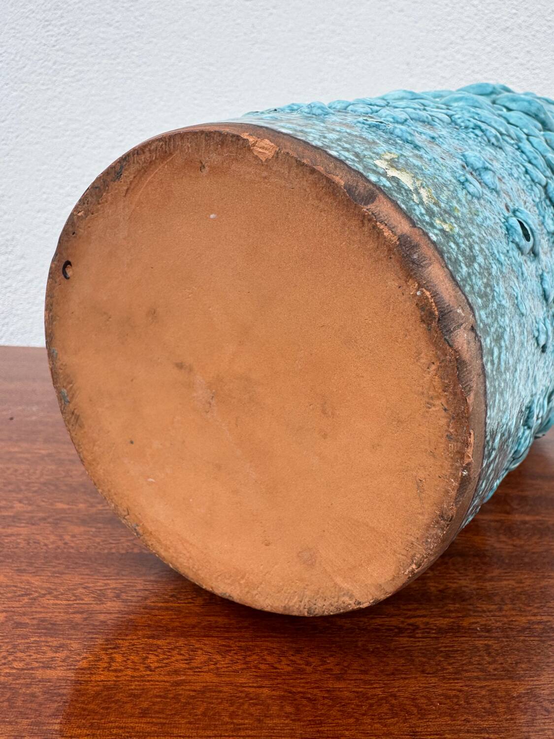 Vase céramique écume bleu années 60