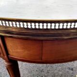 Table basse bouillotte ancienne plateau marbre style louis xvi