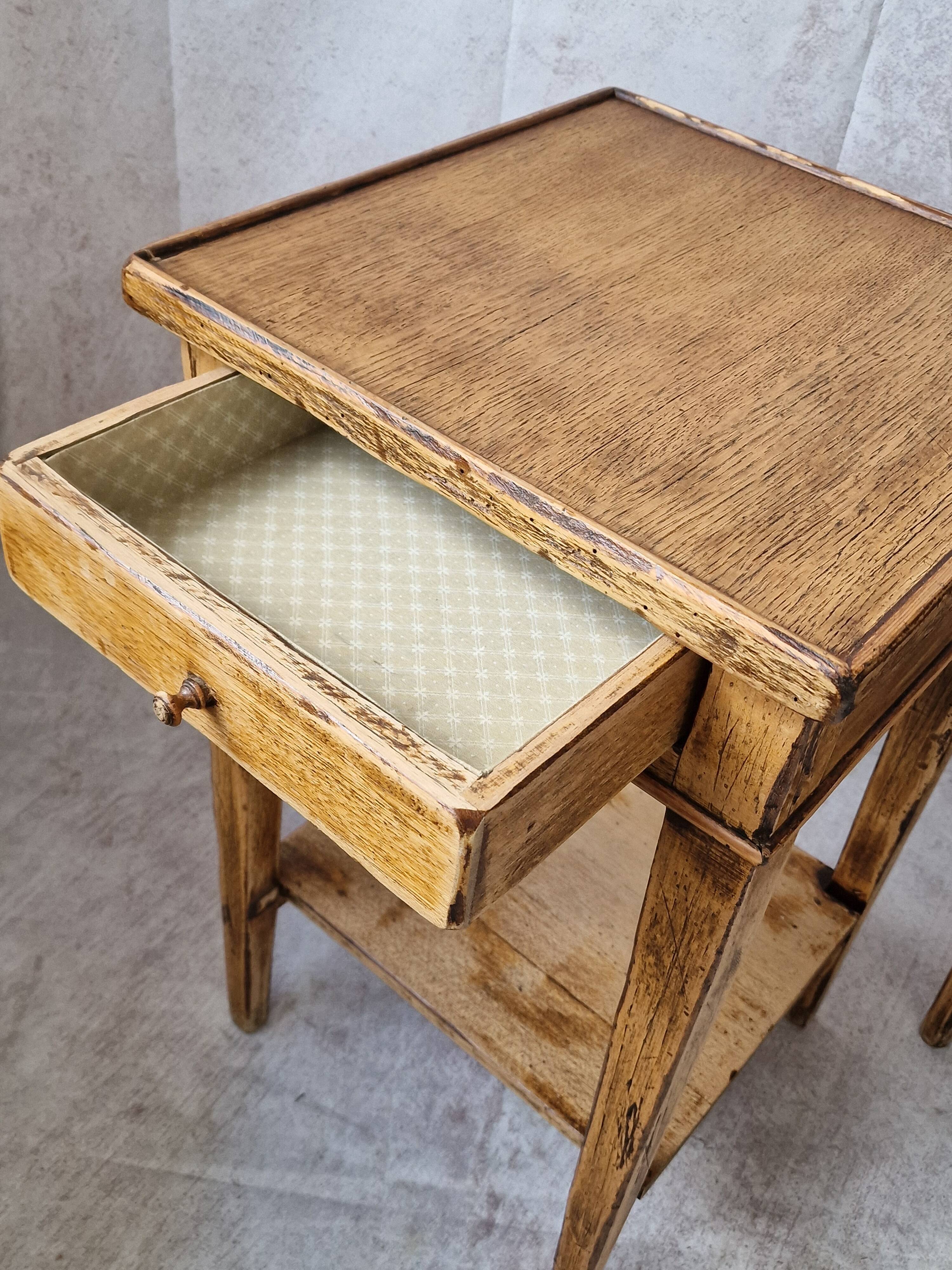 Pair of light wood bedside tables