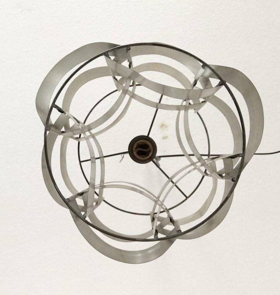French aluminium sculptural pendant from the mid-century by Max Sauze, 1960s.