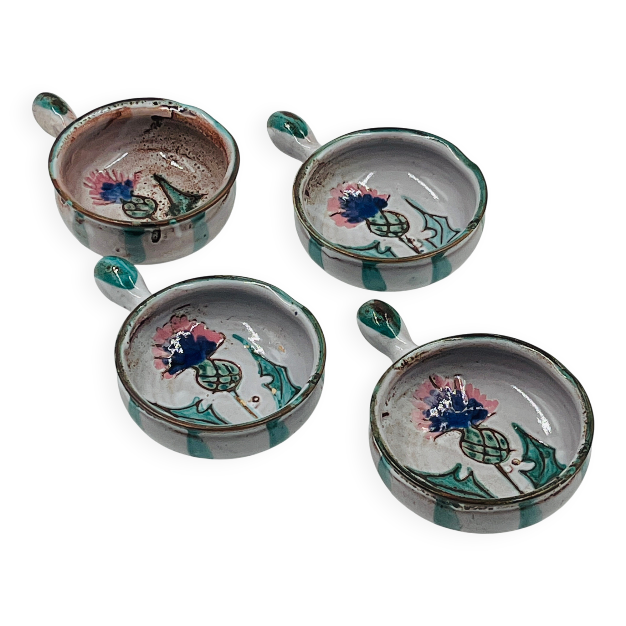 Set of 4 Vallauris Chardon ramekins by Étienne Daniel