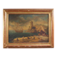 20th century Italian painting of a harbor view