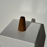 Conical circular candle holder in solid teak H10 D6