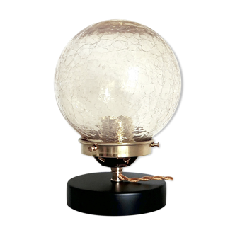 Amber glass table lamp