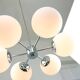 Space-age Italian Sputnik Chrome & Opaline Chandelier, 1970s