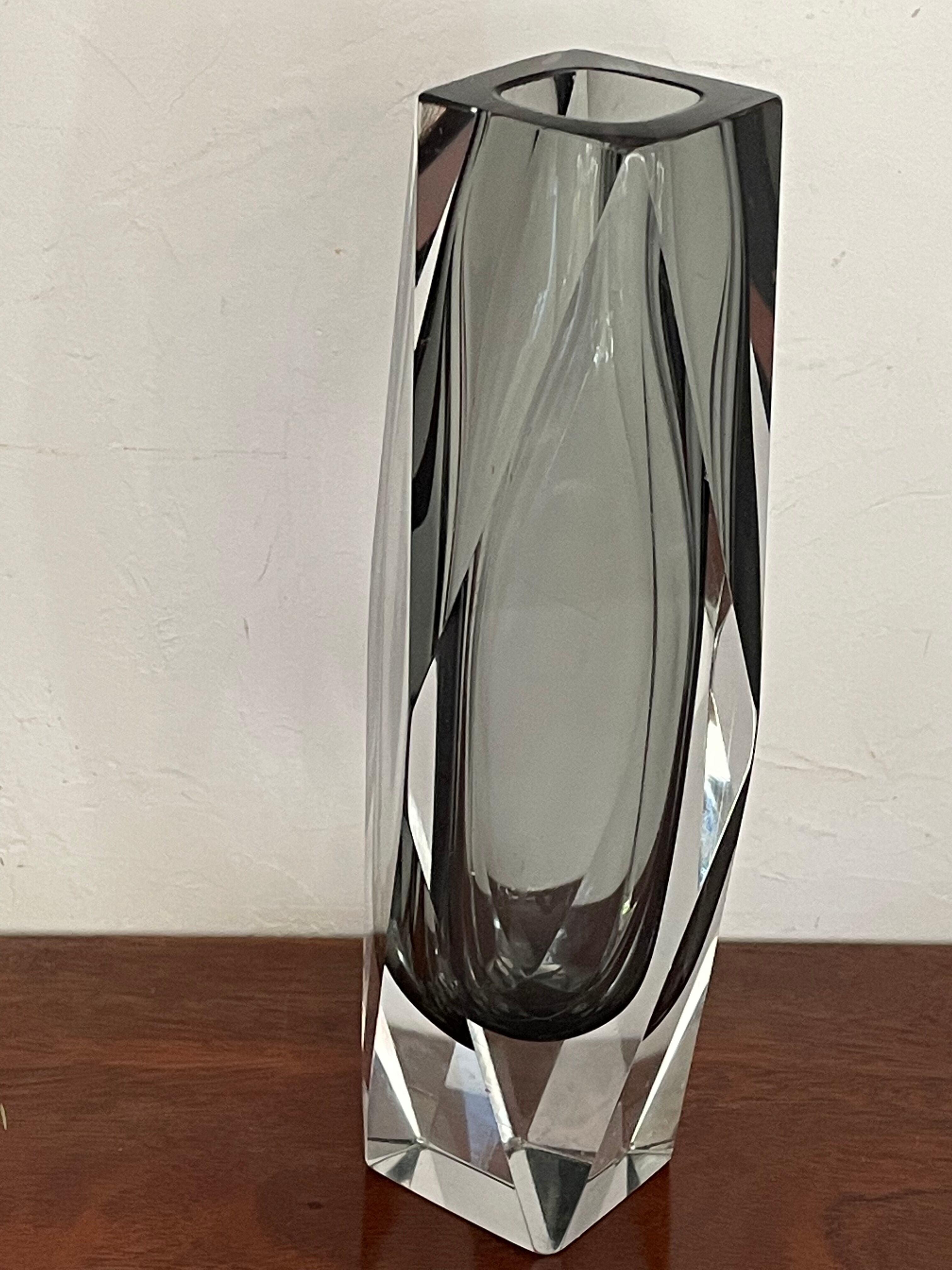 Vase Murano glass Sommerso vintage 27cm