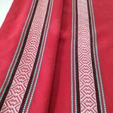 Vintage Basque set: square tablecloth & 7 napkins, 1960s