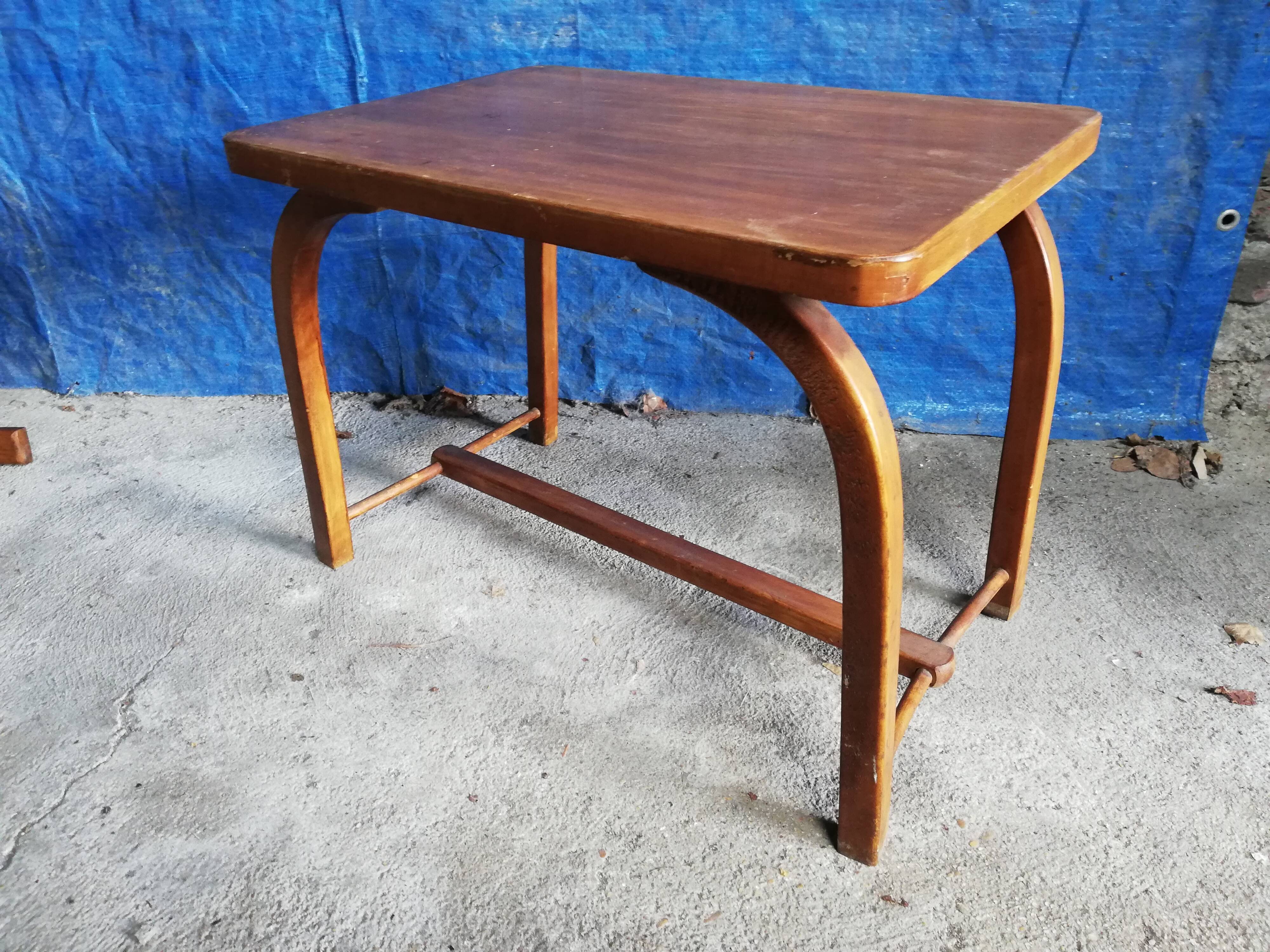 Table d'appoint bois courbé vintage