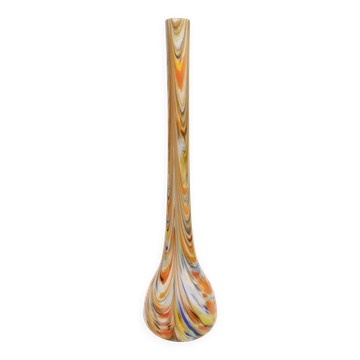 Large and Rare Vintage Orange Fenicio Glass Vase attr. to Fratelli Toso