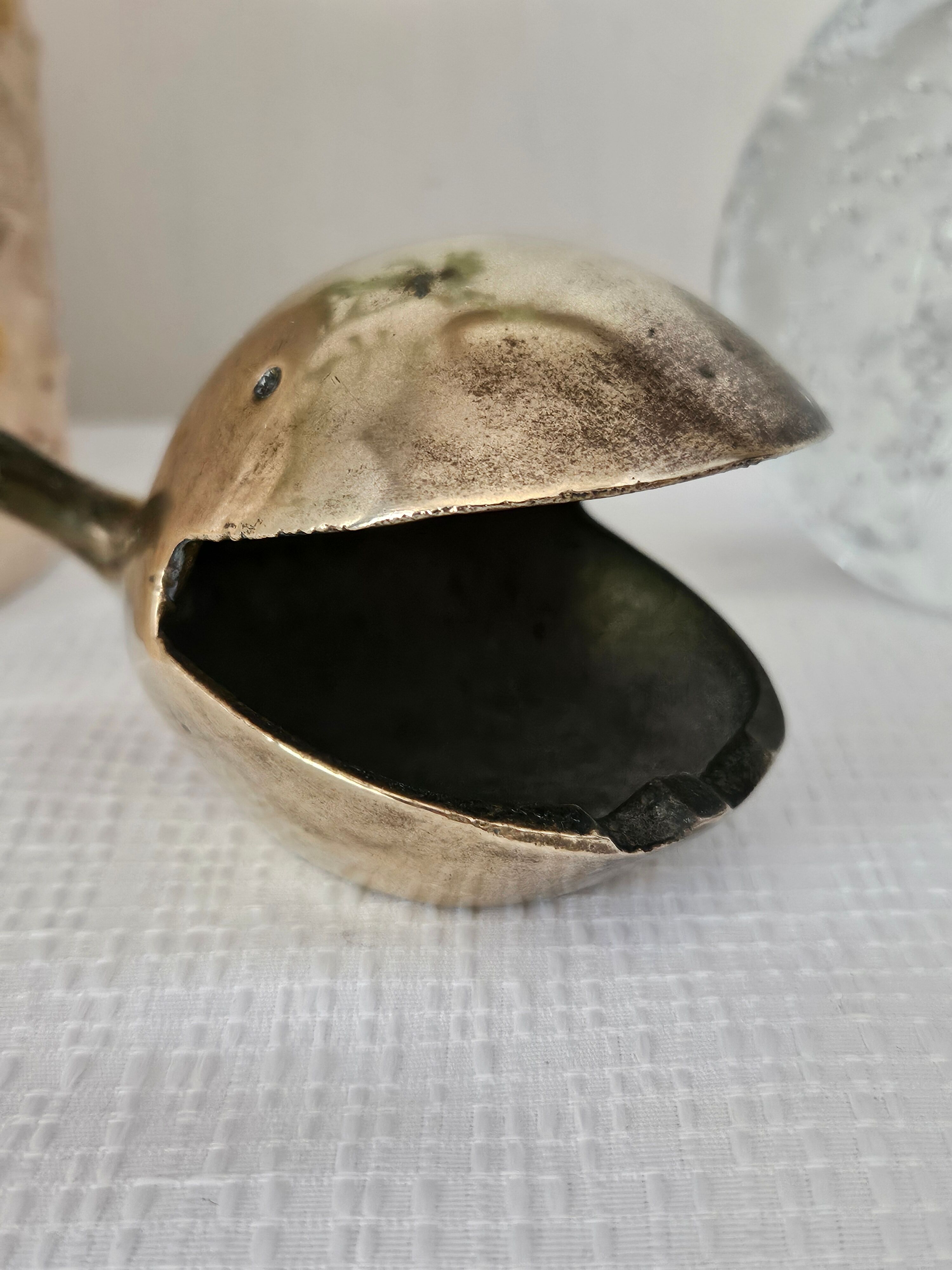 Vintage brass whale ashtray