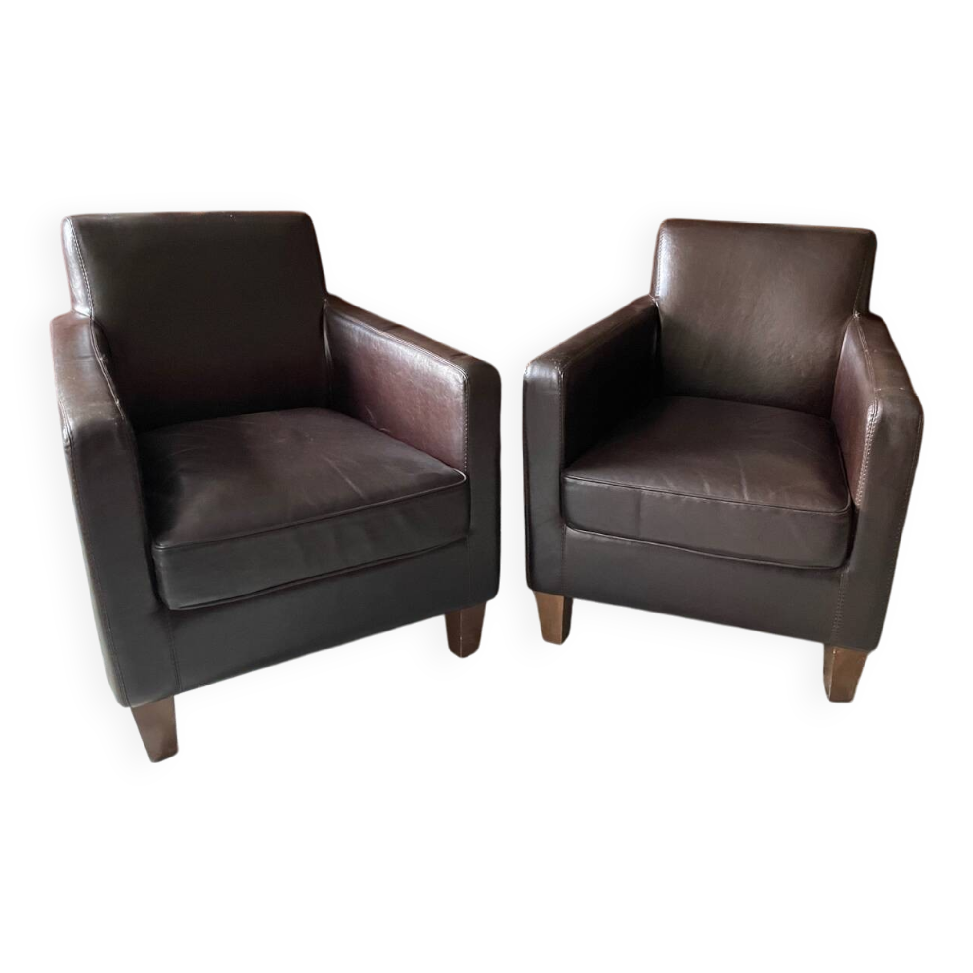 Pair of club armchairs