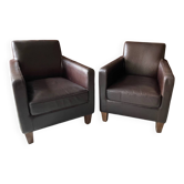 Pair of club armchairs