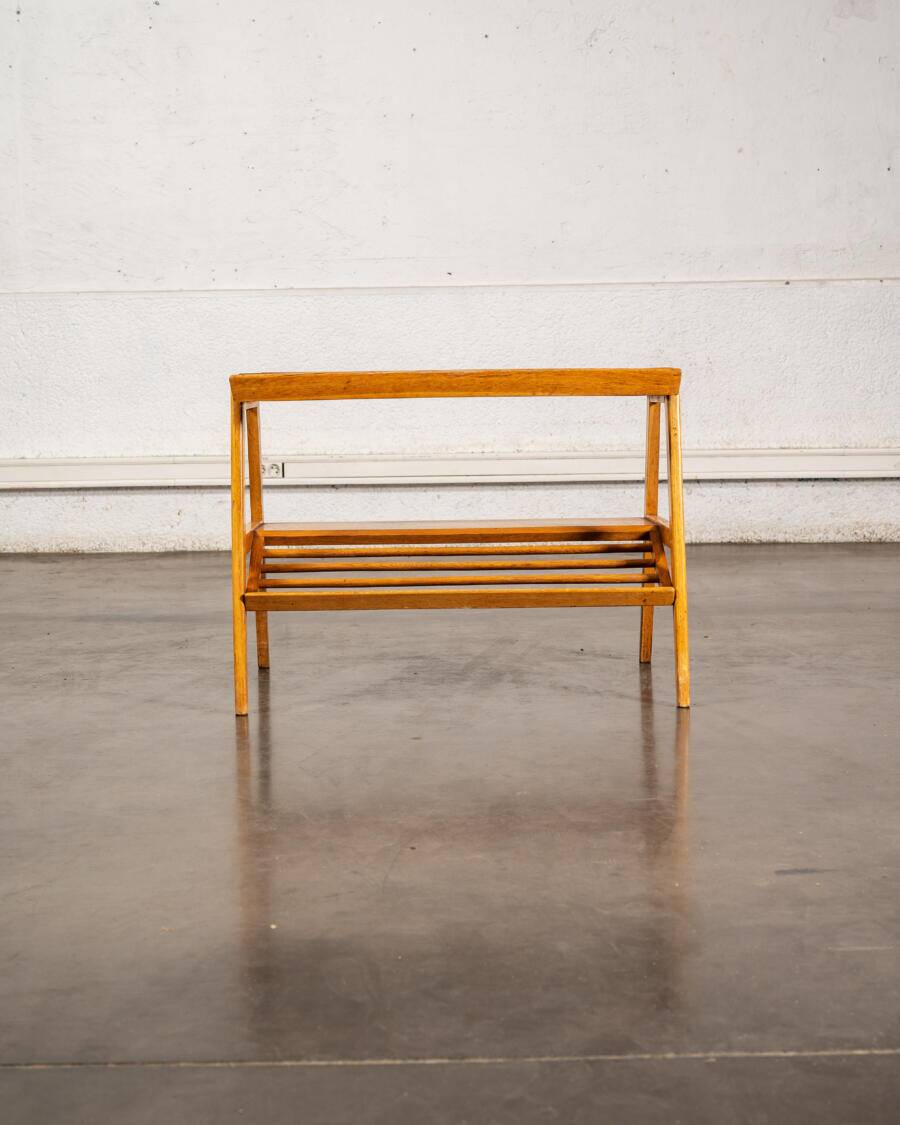 Glass and wood side table