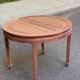 Table à manger ronde extensible décapé en bois massif brut chinois Ming 196