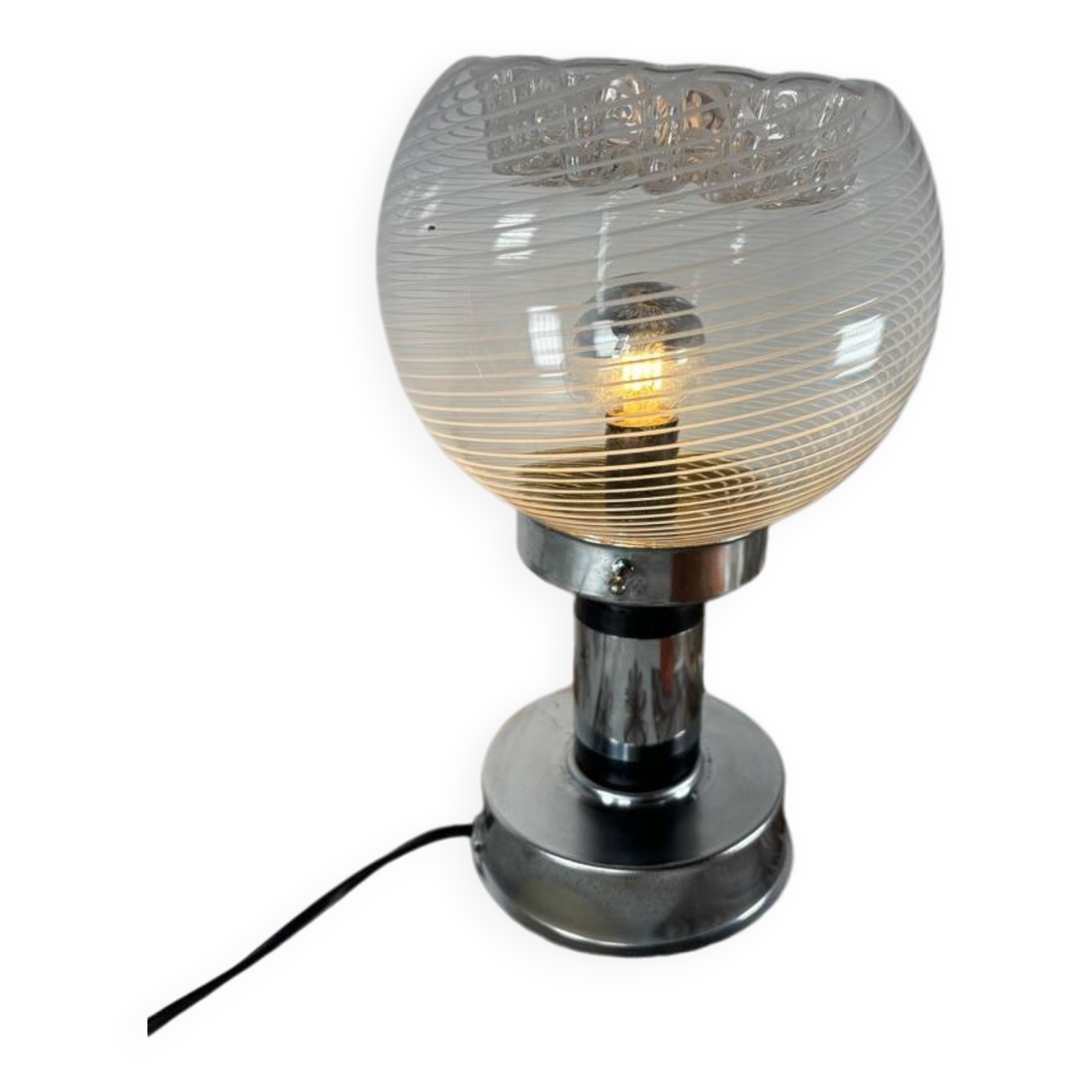 Mushroom lamp chrome murano snaidero italy spage-age 1970