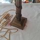 Mushroom lamp in glass paste and bronze Art Nouveau