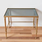 Glass and brass coffee table, 1950s
