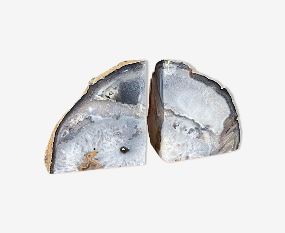 Paire de serre-livres en agate