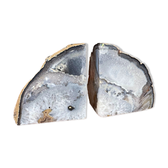 Pair of agate bookends
