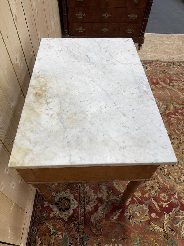 Table de toilette en bambou et marbre 1900