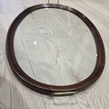 Folding tea table in marquetry wood - removable top